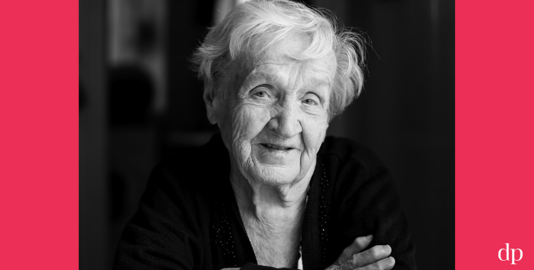 Very old woman smiling
