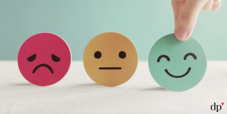 sad face, neutral face, happy face